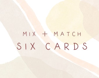 Mix and Match Six Greeting Card Set | Greeting Card Pack, Any Occasion Cards, Assorted Greeting Card Set, Greeting Card Sale