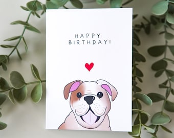Cute English Bulldog Card | English Bulldog Card, Bulldog, Dog Mom Card, Dog Dad Card, Birthday Card, From the Dog, For Dog Lovers, Cute Dog