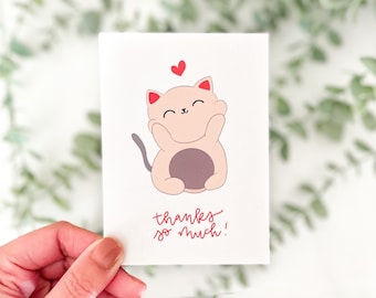 Cute Cat Thank You Card | Thank You Card, Cute Thank You Card, Cat Card, Thanks so much card, Card for Small Business, Cat Thank You Card