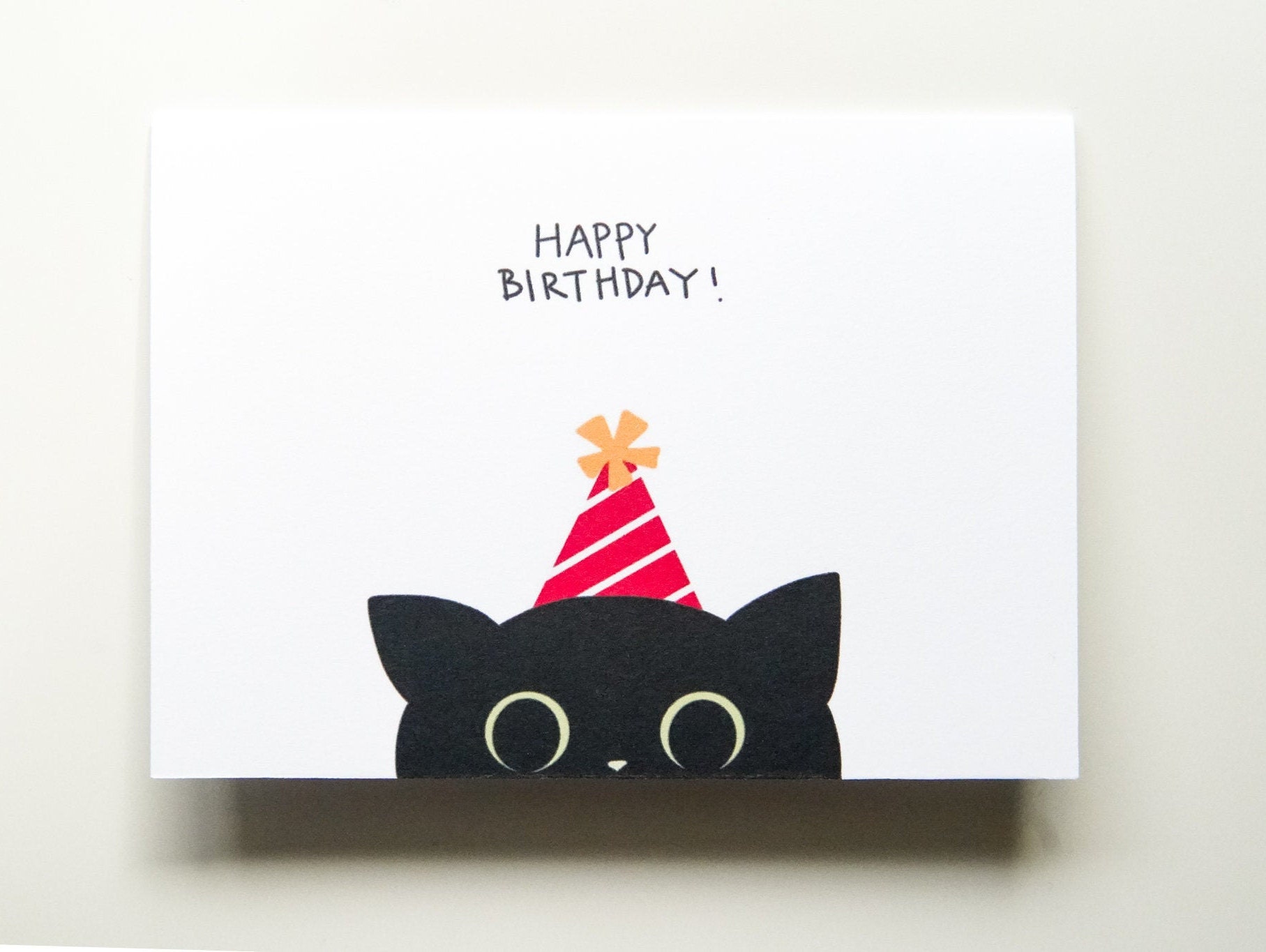 Cute Black Cat Birthday Card | Cat Birthday Card, Happy Birthday ...