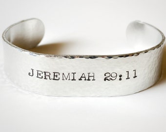 Bible Scripture Bracelet, Jeremiah 29:11 Bible Verse Cuff Bracelet, Religious Dad Gift, Christian Jewelry, Fathers Day Gift