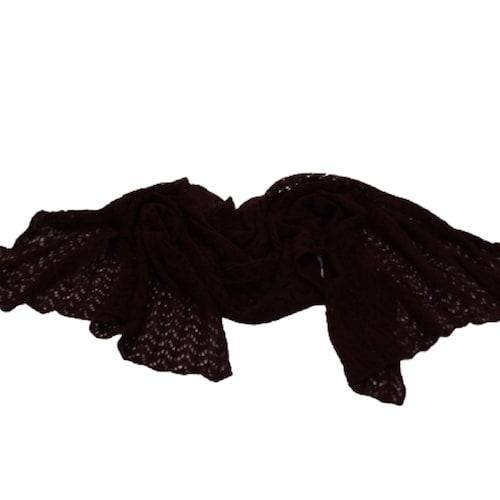Knitted Scarf plaid large burgundy, Head Scarf, Knitted stole scarf, Pashmina, orders a Gift for her, blanket scarf