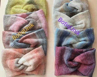 Knitted twist head band - Knitted hair turban band for women or girls - Yarn headband - Handmade - Knitted headband