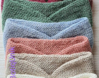 Hair bands - Knitted headbands in alpaca, wool and polyamide - Head bands - Handmade - Twist turban headbands for women