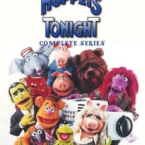 May include: A DVD cover for the Muppets Tonight Complete Series featuring a group of Muppet characters including Kermit the Frog, Miss Piggy, Fozzie Bear, and Gonzo. The title Muppets Tonight Complete Series is printed in blue and white text.