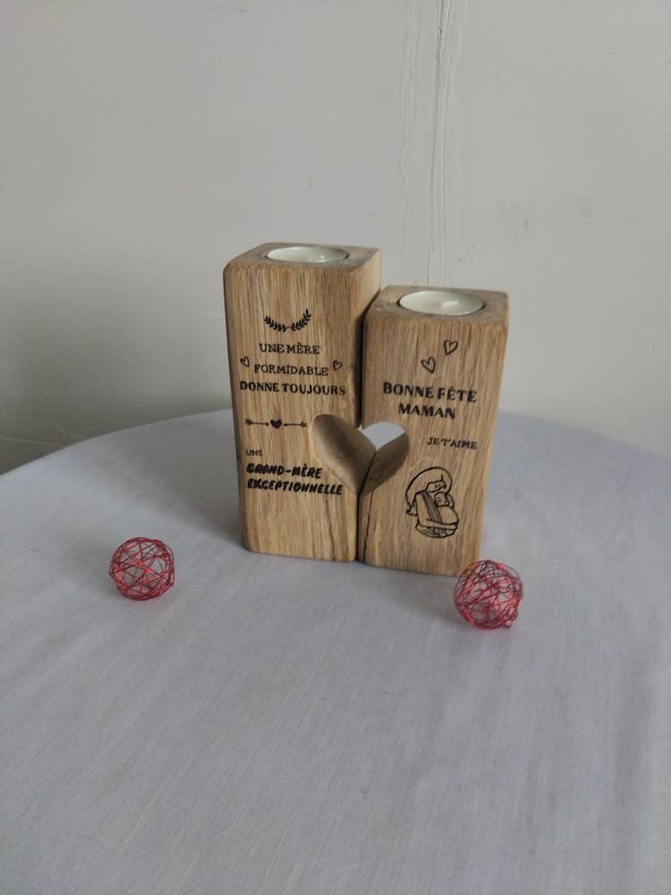 Bougeoirs Personnalisés avec Une Forme de Cœur