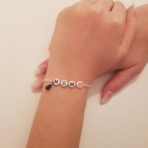 Personalized bead bracelet Mom gift Mother&#39;s day gift Multi Initial Bracelet For Mom Dainty bracelet Custom initial Bracelet Gifts For Mom