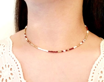 Marrone perline choker Gold choker collana white sece morso Collana Choker Collana nero choker collare Boho gioielli Boho