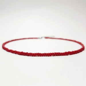 Red Seed Bead Choker Necklace Beaded Choker Seed Bead Necklace Minimal Jewelry Layer Necklace Red choker necklace Dainty necklace choker