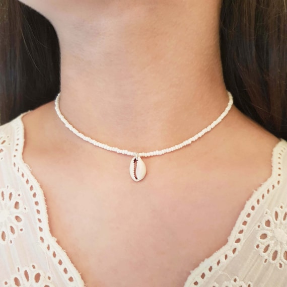White seashell deals choker