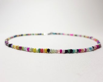 Dainty Seed Bead Choker Necklace Seed Bead Jewelry Multi-Color Choker Mixed Bead Choker Summer Necklace Dainty Necklace Choker