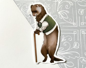 Ferret Stickers  • Cute Gentleman Ferret • Cute Animal Stickers • Waterproof Vinyl Stickers • Cute Ferret Pet Art