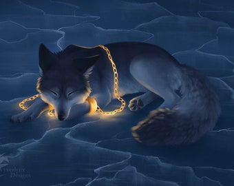 Fenrir - Norse mythology pagan wolf giclée art print