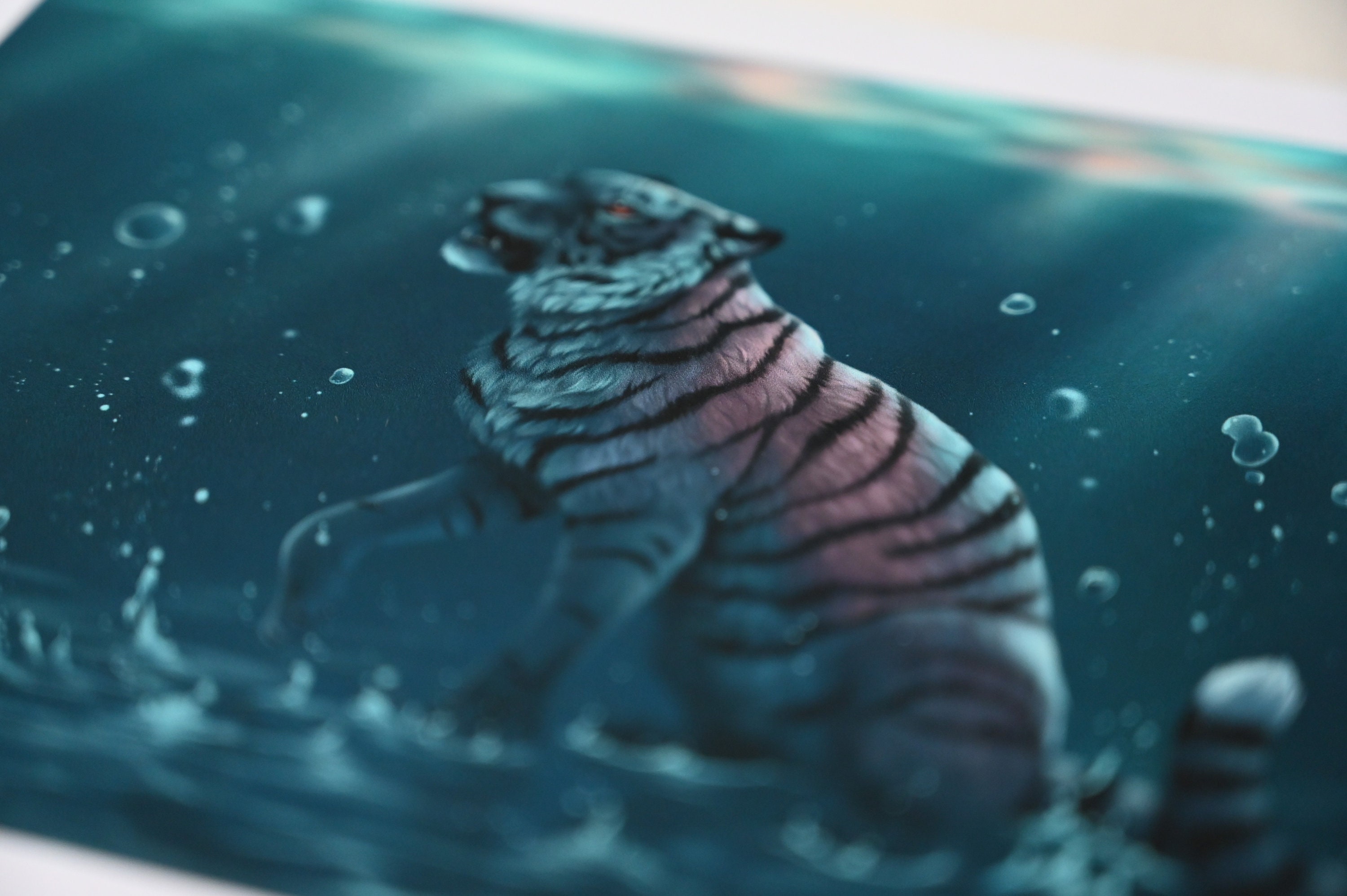 Underwater Tiger Surreal Fantasy Giclée Art Print Ocean Painting