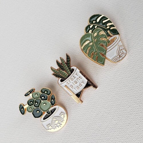 Enamel Plant Pins. Single or Bundle. Etsy