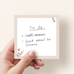 Floral Note Pads, Post-it notes, sticky notes