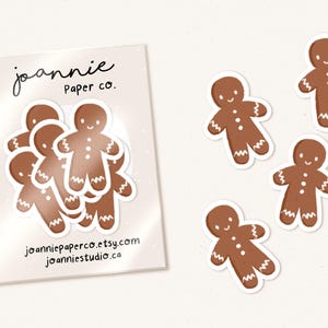 Gingerbread cookie Sticker Pack, Holiday Stickers, Christmas Stickers, Envelope Seals