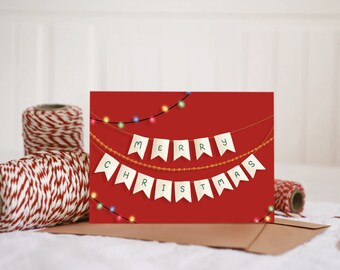 Merry Christmas Card, Christmas Card Set, Blank Holiday Cards, Bulk Holiday Cards, With White Envelopes