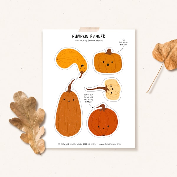 Printable pumpkin banner - pumpkin garland - Digital Download banner - DIY Banner - instant download