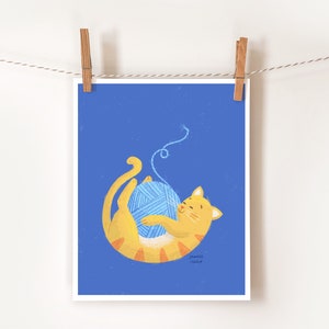 Purr...fect day Art Print, cute wall art, cat illustration image 3