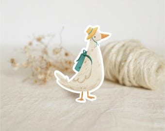 Adventurous Duck Vinyl Sticker, matte sticker