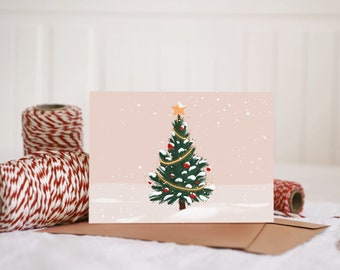 Christmas Tree Card, Christmas Card Set, Blank Holiday Cards, Bulk Holiday Cards, With White Envelopes