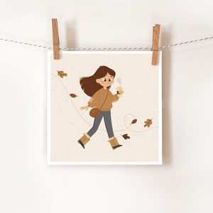 Pumpkin Spice Art Print Autumnal Wall Art Cute Fall Illustration image 3