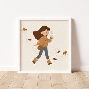 Pumpkin Spice Art Print Autumnal Wall Art Cute Fall Illustration image 2