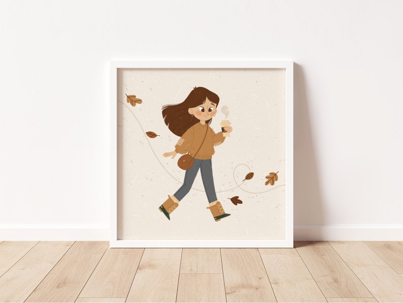 Pumpkin Spice Art Print Autumnal Wall Art Cute Fall Illustration image 2