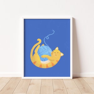 Purr...fect day Art Print, cute wall art, cat illustration image 2