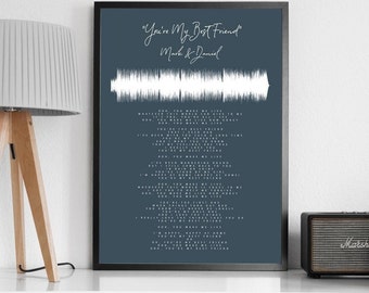 Lyrics Sound Wave Print - Personalised Print - Valentines Gift - First Dance Print - Anniversary Gift - Digital Download Only