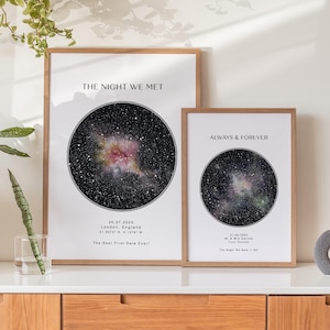 Digital Download - Personalisierte Sternkarte | Personalisierte Sternbild Karte des Nachthimmels | Einzigartiges Hochzeits- & Jubiläumsgeschenk für Paare