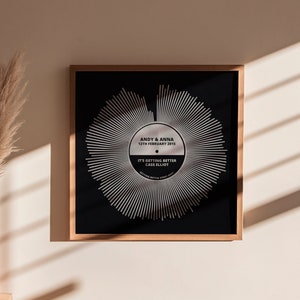 Gifts for Boyfriend - Foil Metallic Sound Wave Art - Anniversary Gift, Wedding Gift, Engagement Gift