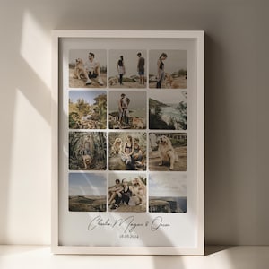 Personalised Gift - Custom Photo Collage Print for Boyfriend, Girlfriend, Valentine&#39;s Day or Anniversary, Year of Memories