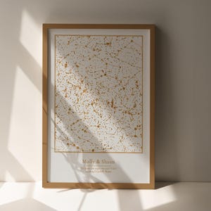 Einzigartige Metallic Foil Star Map | Personalisierte Galaxie Sternkarte Print für Hochzeiten, Jubiläen & Paare | Perfektes Valentinstagsgeschenk
