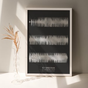 Custom Metallic Sound Wave Art, Personalised Soundwave, Music Lovers Gift, Gift For Him, Valentines Day Gift, Birthday Gift
