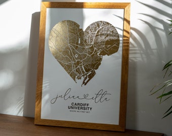 Herzförmige Folienkarte Druck zur Hochzeit - Einweihungsgeschenk - Einweihungsgeschenk - Erstes Haus, Umzug, Valentinstag