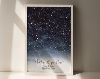 Star Map Personalised - Custom Galaxy Star Map - Anniversary Gift - Valentines Gift - New Born - Christmas Gift