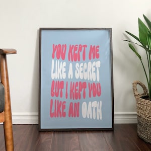 Custom Song Lyrics Print - Personalized Music Poster - Favorite Song Gifts in A5 A4 A3 A2 A1 - Choose Your Color & Lyrics