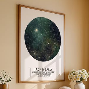 Personalised Star Map Print – Custom Night Sky Chart for Couples | Wedding & Anniversary Gift image 2