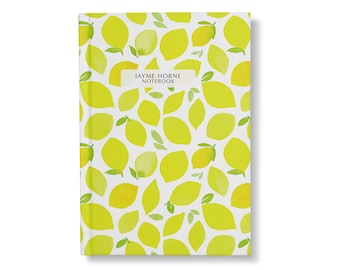 Lemons Notebook - A5 Hard cover Notebook - Ruled, graph or plain pages