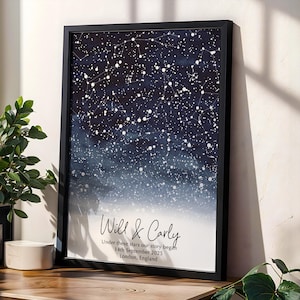 Benutzerdefinierte Galaxie Sternenkarte - Jahrestag Geschenk - Valentinstag Geschenk - Neu geboren - Weihnachtsgeschenk - Valentinstag Geschenk