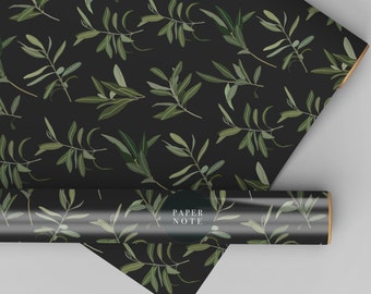 Olive Leaf Sprig Eco-Friendly Gift Wrapping Paper | Gift Wrap | Birthday Present | Eco Wrap