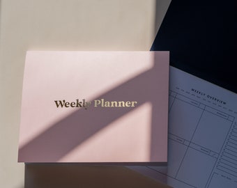 Foiled Weekly Desk Planner, Tearable Planner, Weekly Planner Pad, Undated Daily Planner, Daily Planner Pad