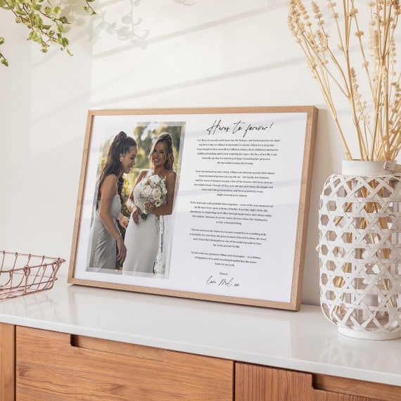 Wedding Speech Gift | Maid of Honour Speech Print | Unique Bridesmaid Keepsake & Thoughtful Bride Present
