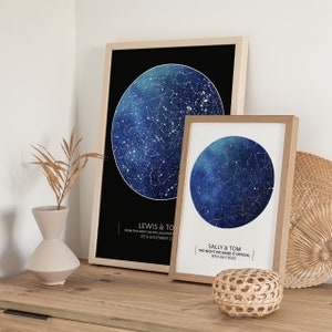 Unique Custom Star Map Personalised Star Map, Galaxy Star Map, Wedding Gift, Anniversary Gift, Couple Gift image 3