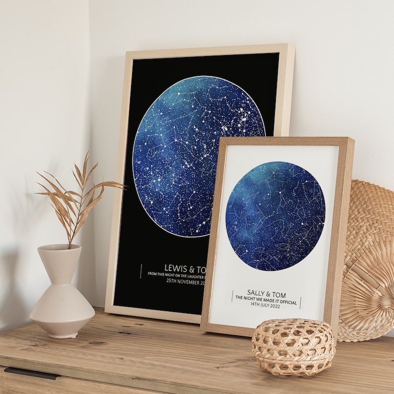 Unique Custom Star Map Personalised Star Map, Galaxy Star Map, Wedding Gift, Anniversary Gift, Couple Gift image 3