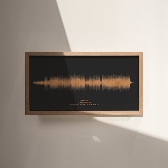 Custom Metallic Sound Wave Art Personalised Wall Art Favourite Song Print Music Lovers Gift Gift For Her Wedding Present
