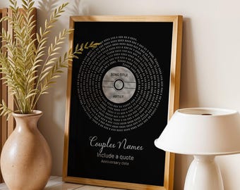 Personalised Silver Foil Music Print | 25th Anniversary Gift