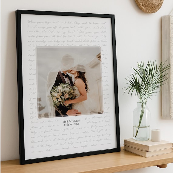 Song Lyrics Wall Art Personalized Song Lyrics Slate Stone Wedding Gift Ideas For Couple - Canvas Personalized Personalized Gifts For Couples - View #2
